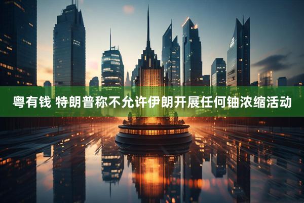 粤有钱 特朗普称不允许伊朗开展任何铀浓缩活动